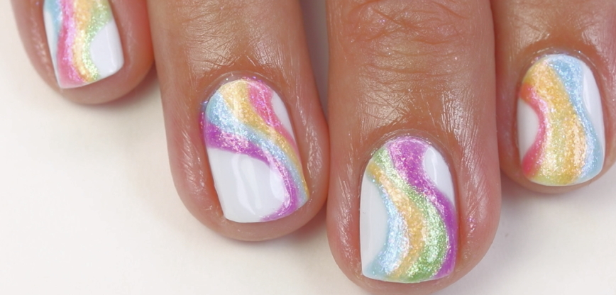 rainbow manicure